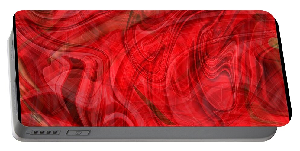 Abstract Portable Battery Charger featuring the photograph Red Veil Abstract Art by Carol Groenen