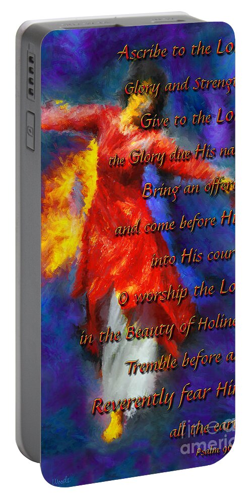 Prophetic Artwork Portable Battery Charger featuring the photograph Refiners Fire Dance by Constance Woods