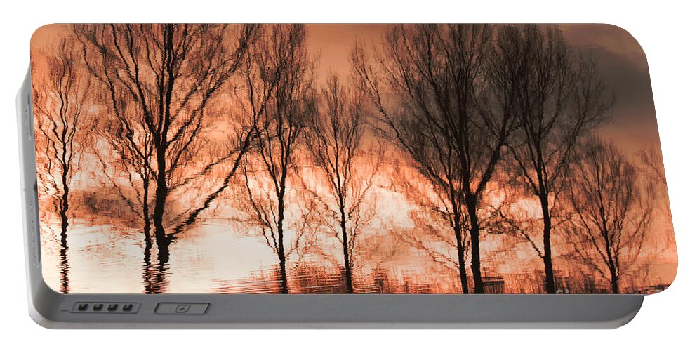 Landscape Portable Battery Charger featuring the photograph Reflection in red by Adriana Zoon