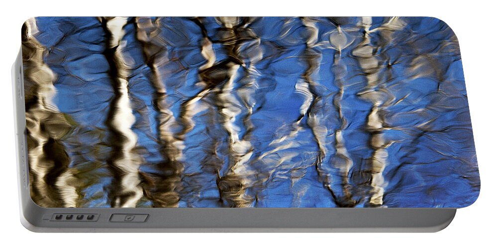 Water Reflection Portable Battery Charger featuring the photograph Water Reflection Aspen Trees by Christina Rollo