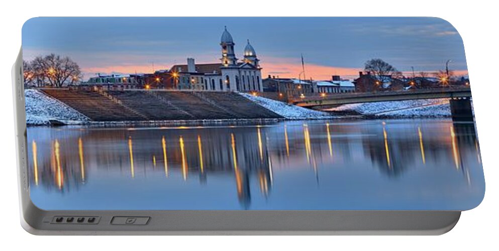 Lock Haven Portable Battery Charger featuring the photograph Reflections In The Susquehanna River At Lock Haven by Adam Jewell