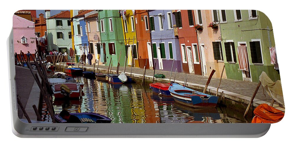 Burano Portable Battery Charger featuring the photograph Reflections of Burano by Jenny Setchell