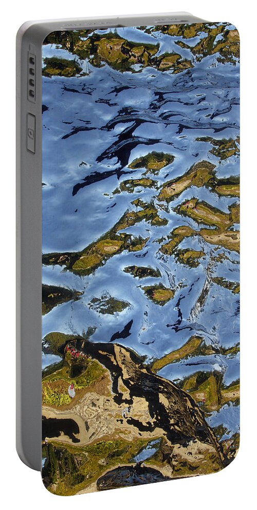 Abstract Portable Battery Charger featuring the photograph Reflections on Artificial Rock II by Rick Locke - Out of the Corner of My Eye