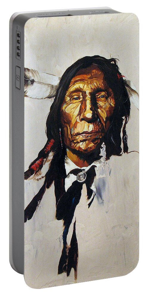 Southwest Art Portable Battery Charger featuring the painting Remember by J W Baker