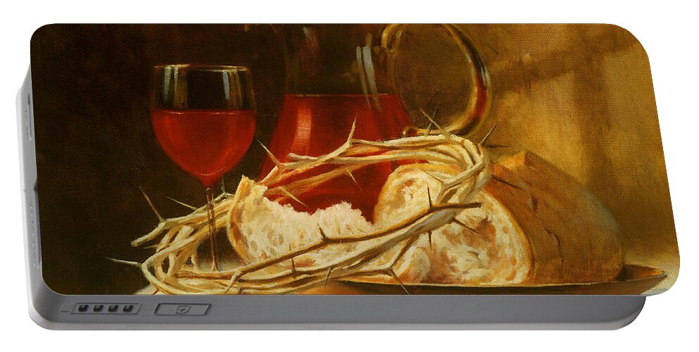 Biblical Portable Battery Charger featuring the painting Remember Me by Graham Braddock