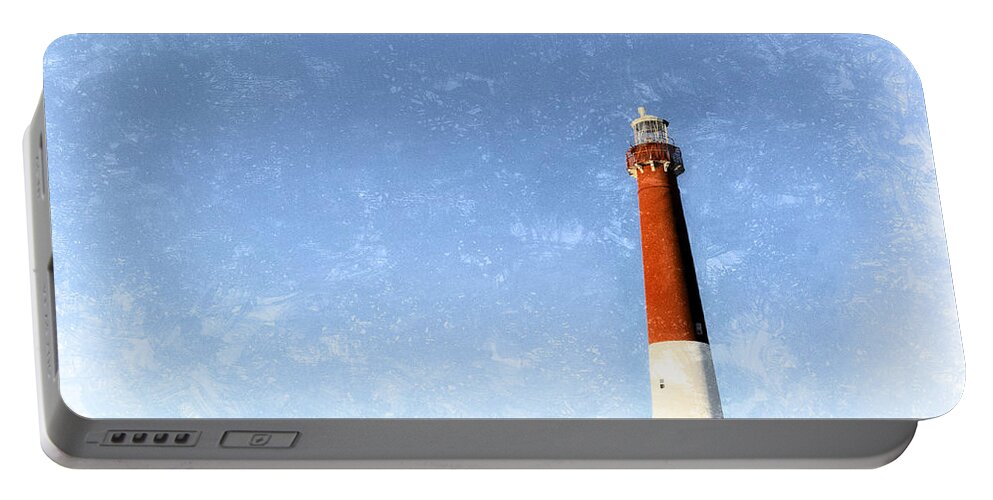 Barnegat Lighthouse Portable Battery Charger featuring the photograph Retro Barnegat Lighthouse Barnegat Light New Jersey by Marianne Campolongo