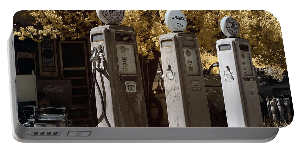 Rusty Portable Battery Charger featuring the photograph Retro Gas Pumps by Keith Kapple