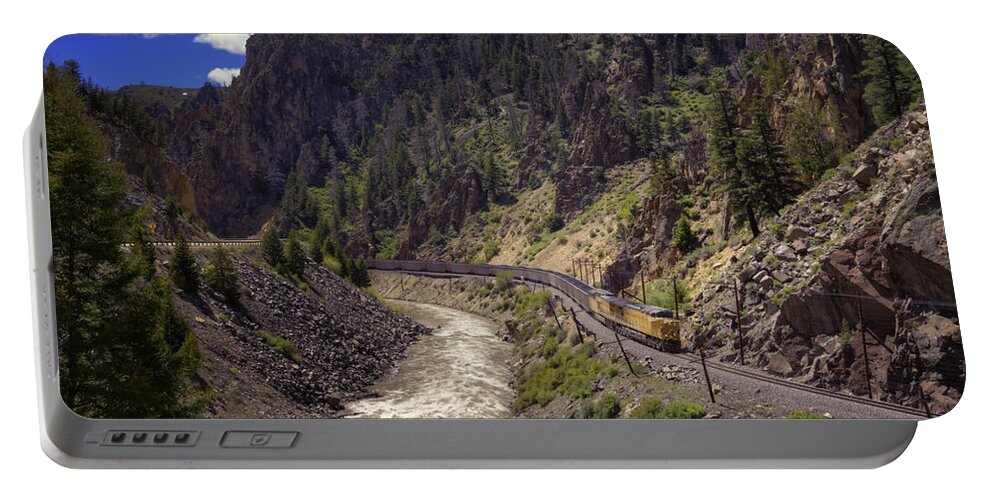 Train Portable Battery Charger featuring the photograph Retro by Joan Carroll