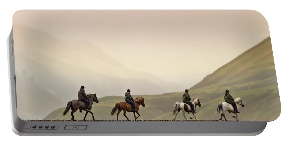 Landmannalaugar Portable Battery Charger featuring the photograph Ride Into My Mind by Evelina Kremsdorf