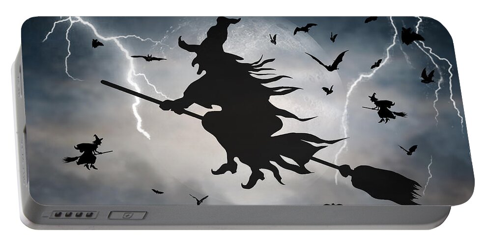 2d Portable Battery Charger featuring the digital art Ride Like Lightning by Brian Wallace