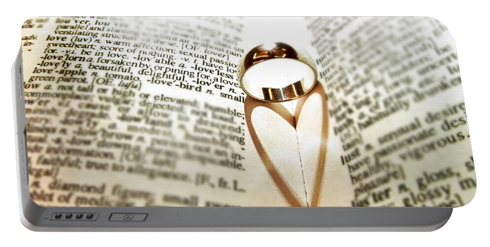 Ring Portable Battery Charger featuring the photograph Ring Heart Shadow by Becca Buecher