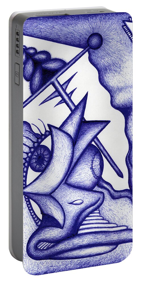 Ripple Portable Battery Charger featuring the drawing Ripple by Carl Hunter