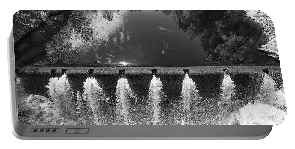Falls Portable Battery Charger featuring the photograph River Dam by Eunice Gibb