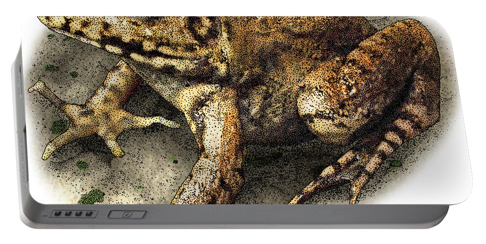 Nature Portable Battery Charger featuring the photograph River Frog by Roger Hall