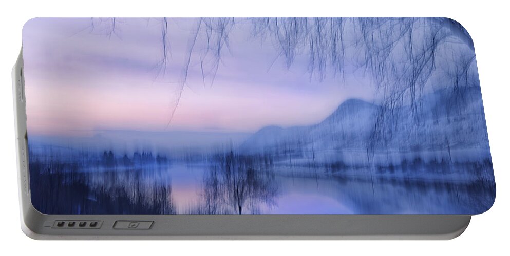 River Portable Battery Charger featuring the photograph River Sunset by Theresa Tahara