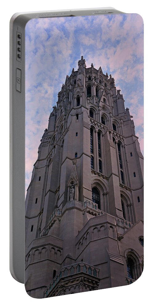 America Portable Battery Charger featuring the photograph Riverside Church by Stephen Stookey