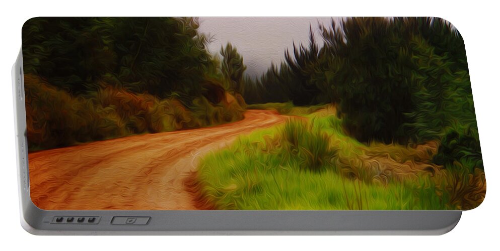 Rural Road Portable Battery Charger featuring the digital art Road to Uniondale by Vincent Franco