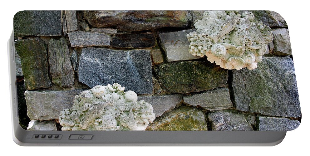 Rock Portable Battery Charger featuring the photograph Rock Wall by Karen Adams
