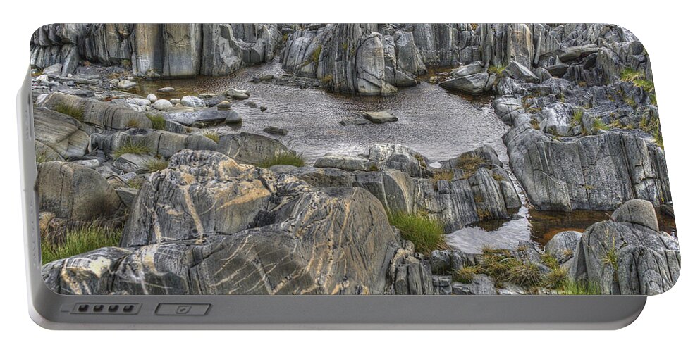 O Portable Battery Charger featuring the photograph Rocky Arctic Shoreline by Heiko Koehrer-Wagner