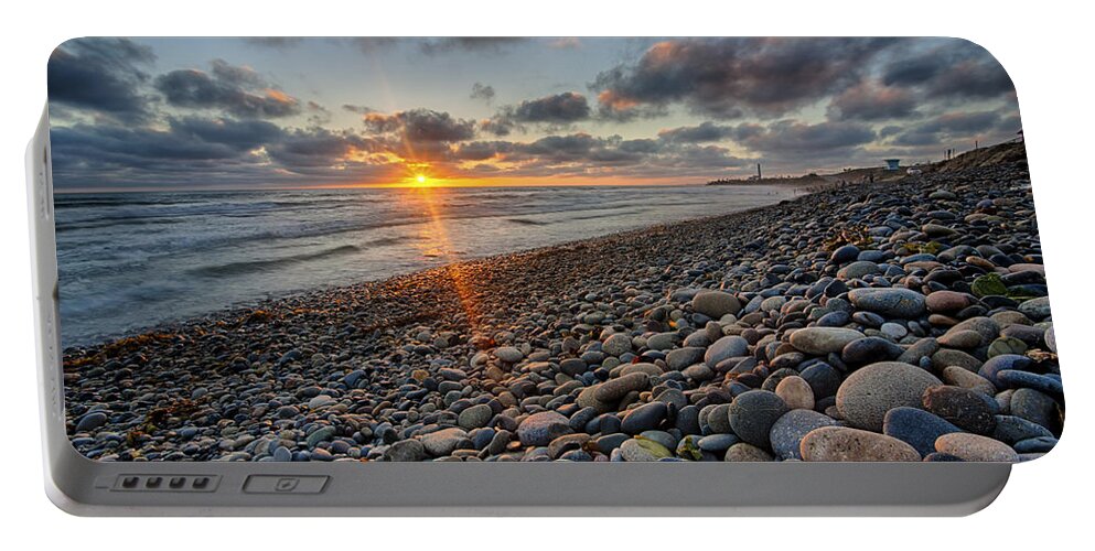 California Portable Battery Charger featuring the photograph Rocky Coast Sunset by Peter Tellone