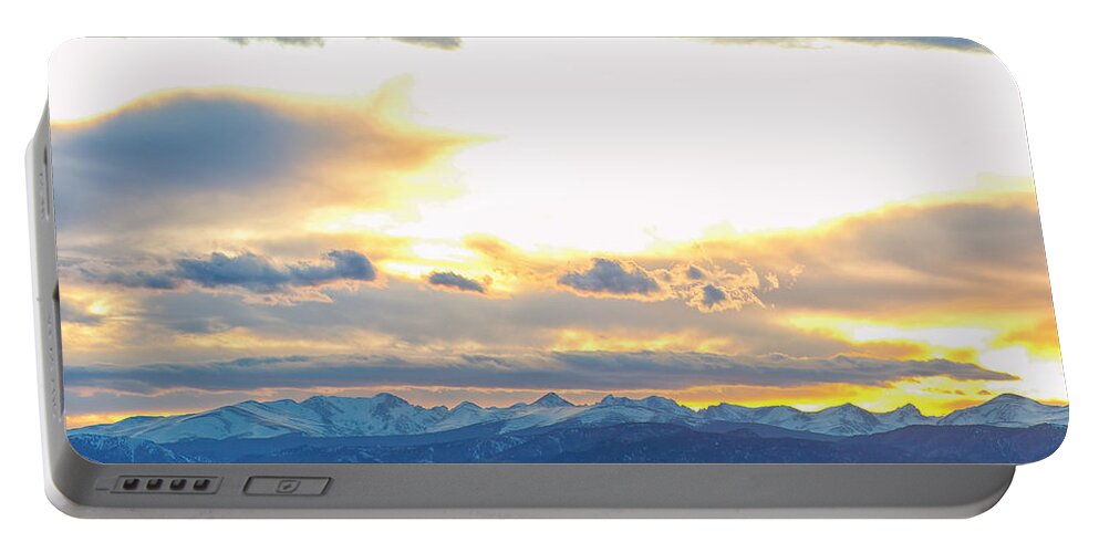 Panorama Portable Battery Charger featuring the photograph Rocky Mountain Lookout Sunset Panorama by James BO Insogna