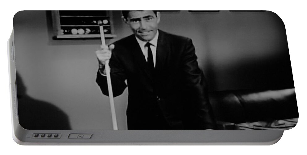 The Twilight Zone Portable Battery Charger featuring the photograph Rod Serling by Rob Hans