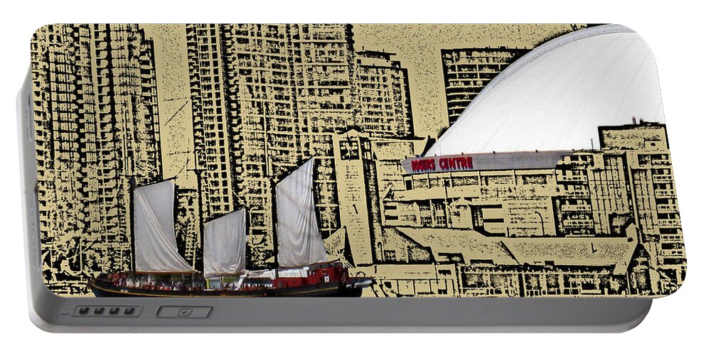 Toronto Portable Battery Charger featuring the photograph Roger's Centre and Tall Ship by Nina Silver