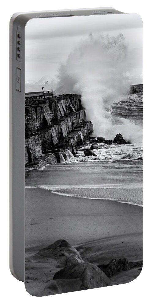  Portable Battery Charger featuring the photograph Rogue Bullet Wave Cabrillo Beach By Denise Dube by Denise Dube