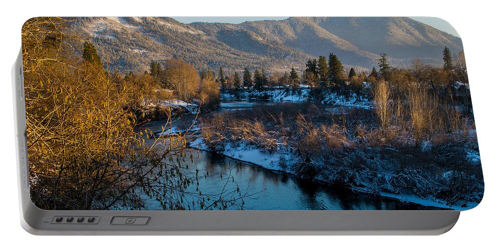 Rogue River Portable Battery Charger featuring the photograph Rogue River Winter by Mick Anderson