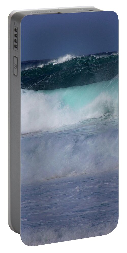 Surfing Portable Battery Charger featuring the photograph Rolling Thunder by Karen Wiles