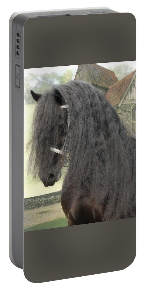 Horses Portable Battery Charger featuring the photograph Romke by Fran J Scott