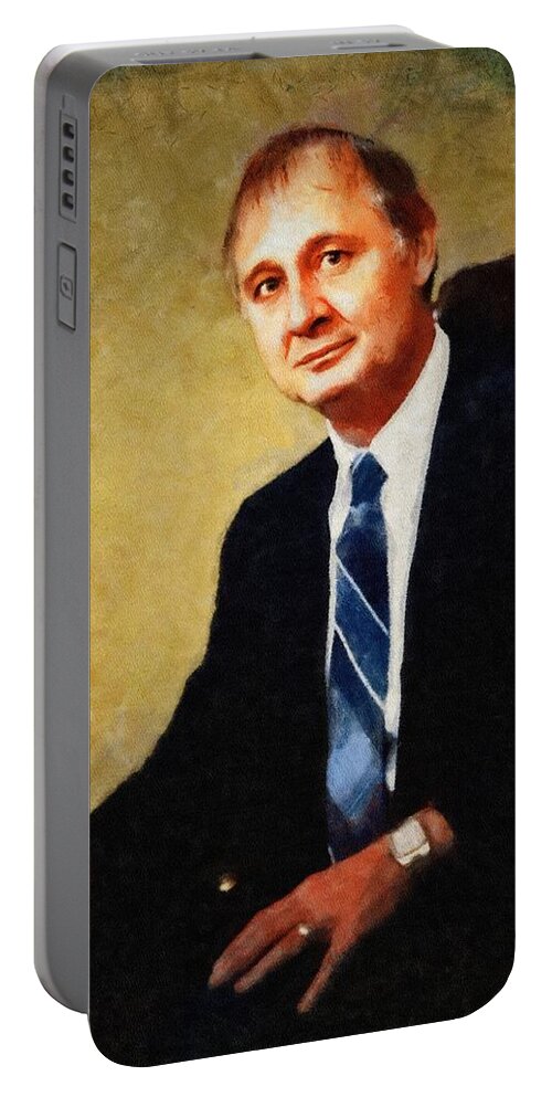 Ron Portable Battery Charger featuring the painting Ron Kolker by Jeffrey Kolker