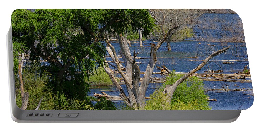 Roosevelt Lake Rising To New Height Portable Battery Charger featuring the photograph Roosevelt Lake Rising To New Height by Tom Janca