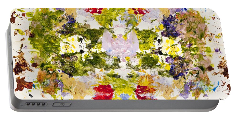 Rorschach Portable Battery Charger featuring the painting Rorschach Test by Darice Machel McGuire