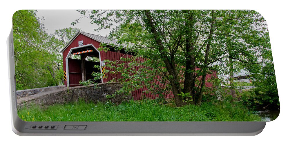 Bridges Portable Battery Charger featuring the photograph Rosehill Covered Bridge 2454 by Guy Whiteley