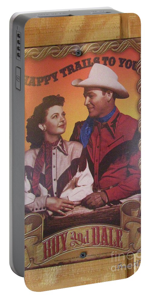 Sign Portable Battery Charger featuring the photograph Roy and Dale by Donna Brown