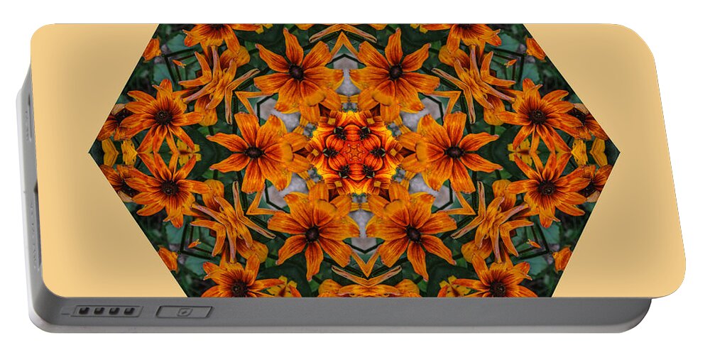 Kaleidoscope Portable Battery Charger featuring the photograph Rudi Kaleidoscope by Judy Wolinsky