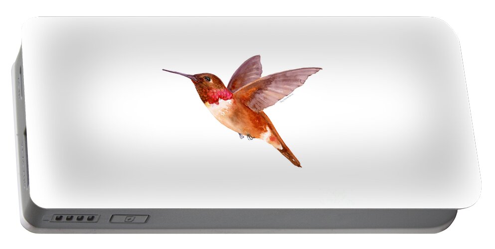 Bird Portable Battery Charger featuring the painting Rufous Hummingbird by Amy Kirkpatrick