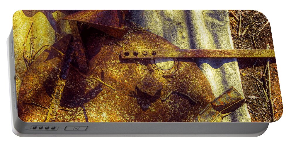 Rust Portable Battery Charger featuring the photograph Rural Patina by Wayne Sherriff