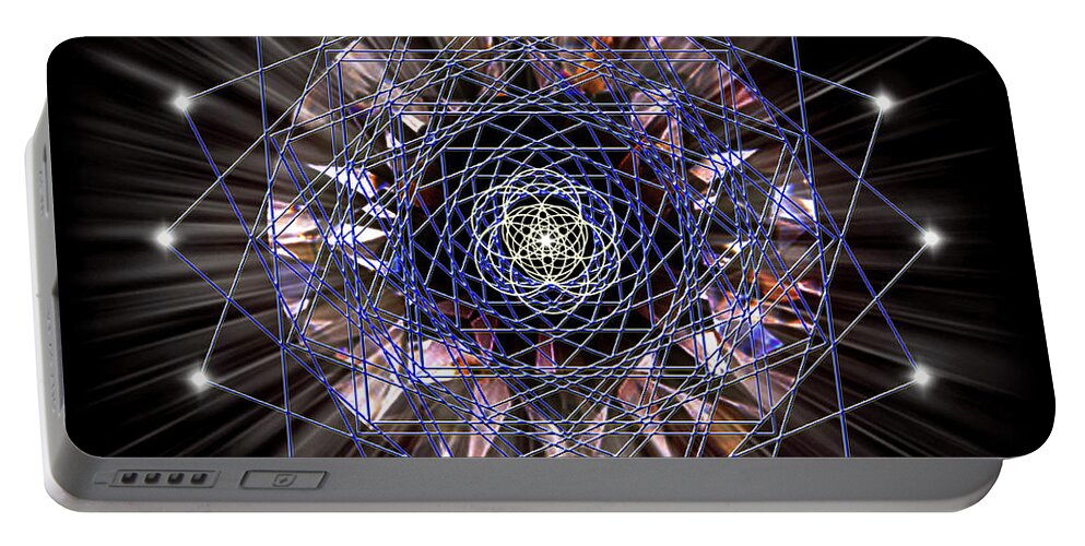 Endre Portable Battery Charger featuring the digital art Sacred Geometry 55 by Endre Balogh