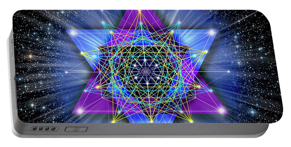 Endre Portable Battery Charger featuring the digital art Sacred Geometry 70 by Endre Balogh