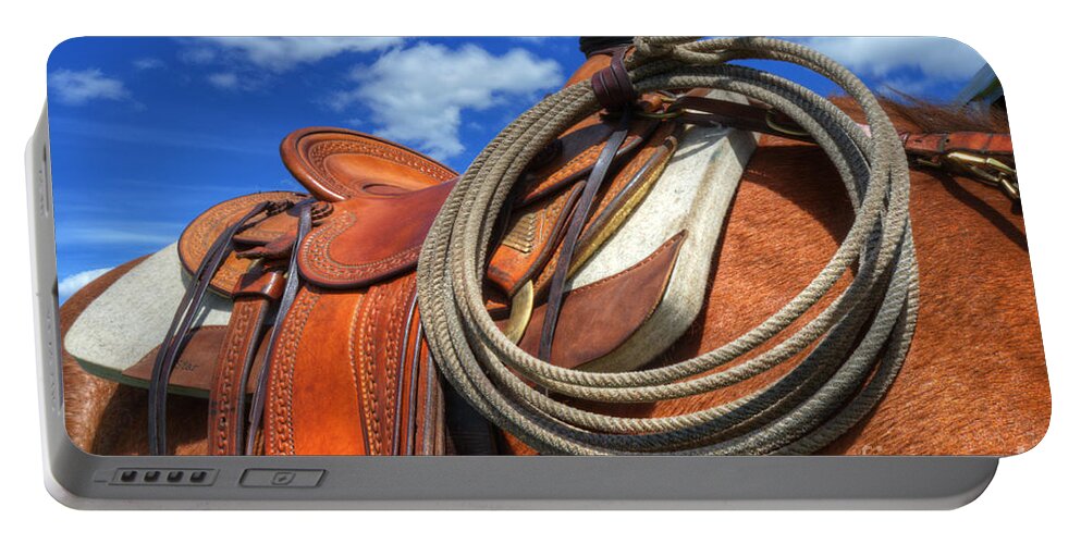  Horse Portable Battery Charger featuring the photograph Saddle Up by Bob Christopher