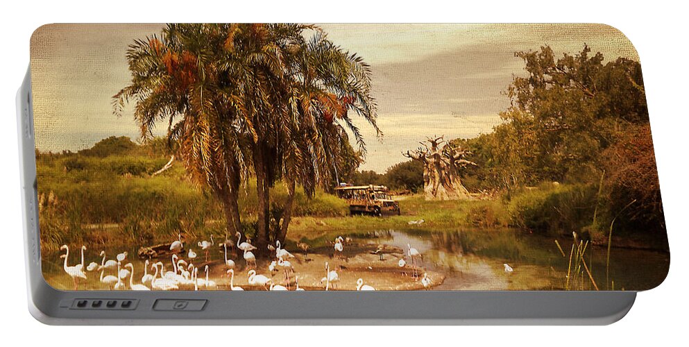 Animal Kingdom Portable Battery Charger featuring the photograph Safari Ride by Lourry Legarde