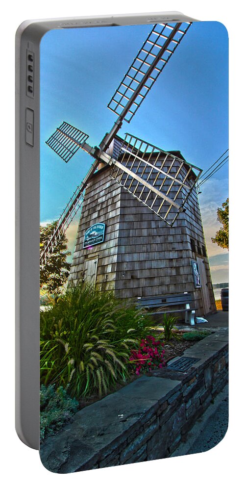 Sag Harbor Portable Battery Charger featuring the photograph Sag Harbor Windmill by Robert Seifert