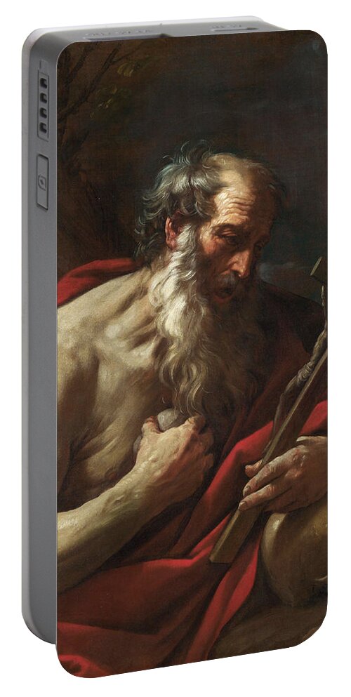 Guido Reni Portable Battery Charger featuring the painting Saint Jerome by Guido Reni