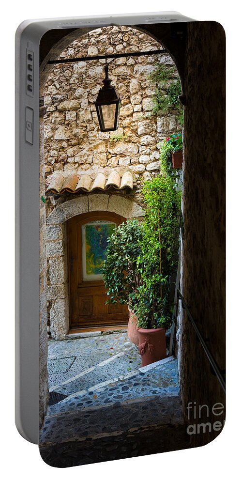 Alpes-maritimes Portable Battery Charger featuring the photograph Saint Paul Passageway by Inge Johnsson