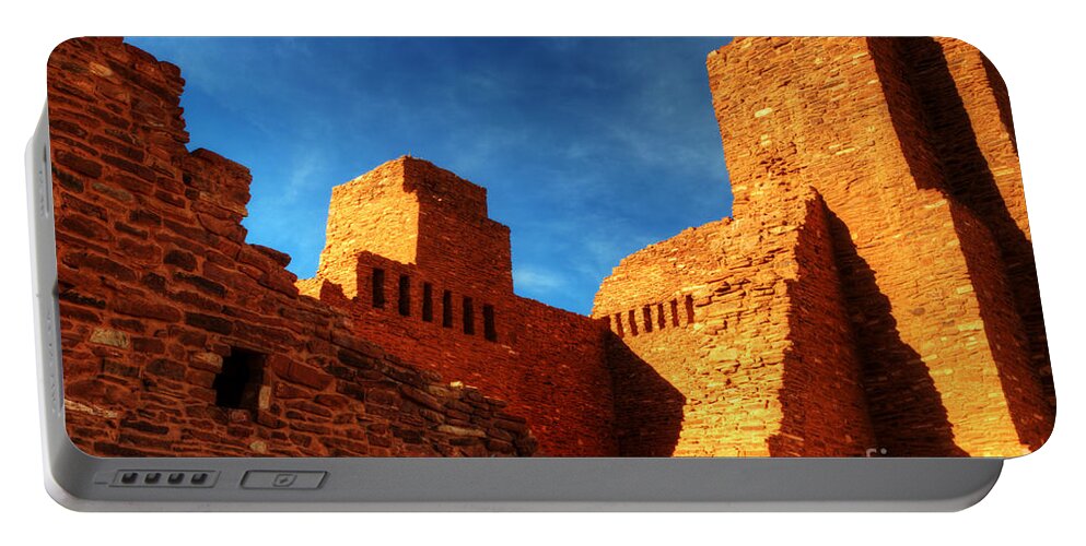 Salinas Pueblo Mission Ruins Portable Battery Charger featuring the photograph Salinas Pueblo Abo Mission Golden Light by Bob Christopher