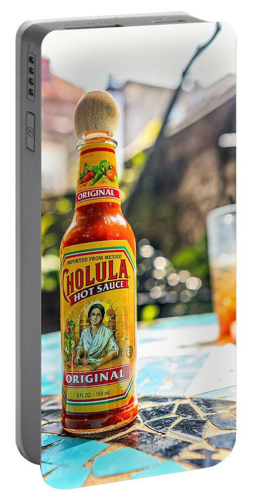 Hot Sauce Portable Battery Charger featuring the photograph Salsa Caliente by Sennie Pierson
