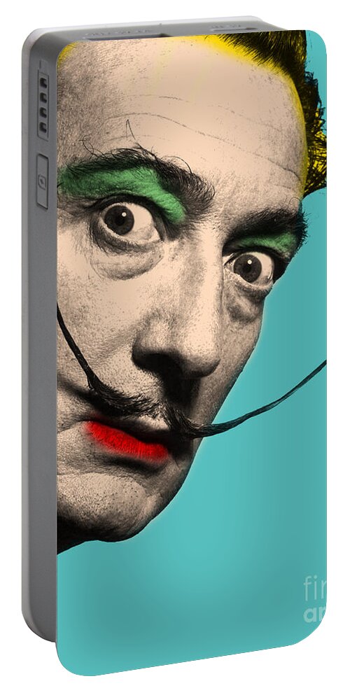 Salvador Dali Portable Battery Charger featuring the digital art Salvador Dali by Mark Ashkenazi