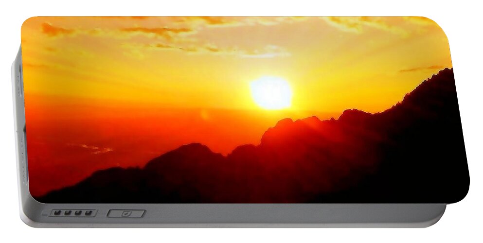 Sandia Mountains Portable Battery Charger featuring the photograph Sandia Sunset by Michelle Stradford